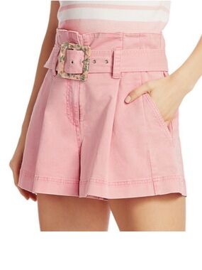 Tanya Taylor pink high waist belted shorts